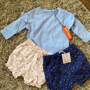 Anyday John Lewis baby shorts & LS shirt